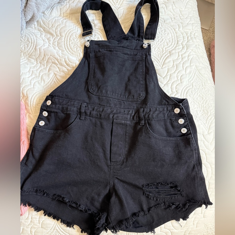 SHEIN Black Denim Overalls for Women